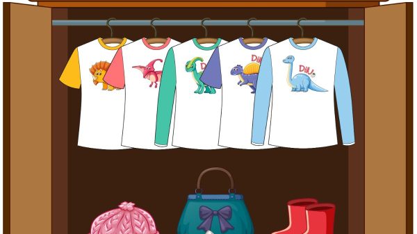 how to draw a shelf of clothes drawing